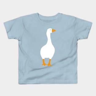 Minimal Abstract White Goose Gamer Kids T-Shirt